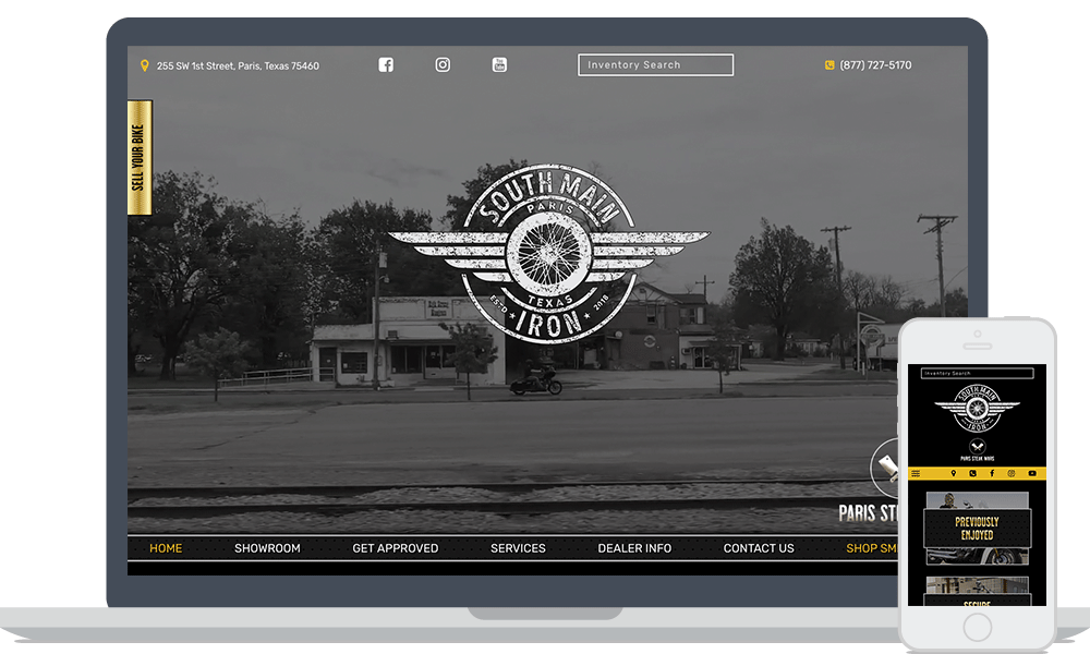 The South Main Iron website shown on laptop and mobile phone